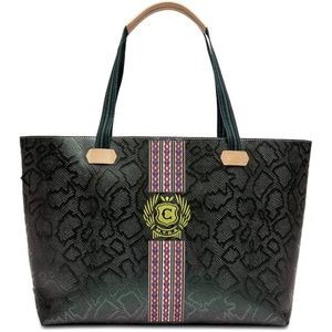 Consuela Big Breezy Tote Crew Metallic Snake New With Tags Stripe Logo Patch